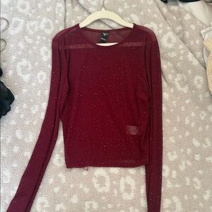 Windsor Deep Red Long Sleeve Top